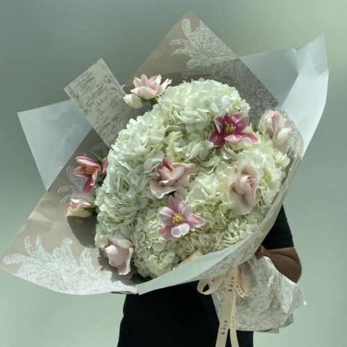 hydrangea delight floral bag bouquet