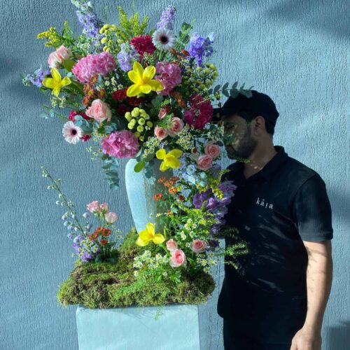 Alternative view of brightness vase arrangement