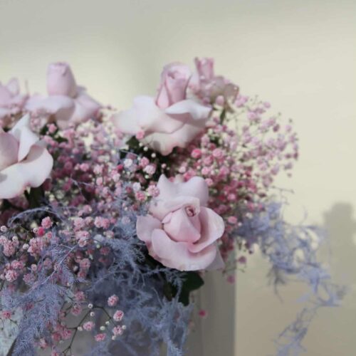 Alternative view of cotton candy floral bag