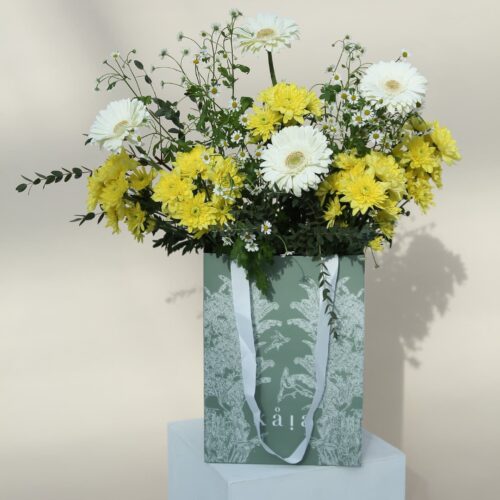 yellow sunshine floral bag