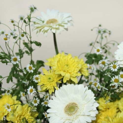 Alternative view of yellow sunshine floral bag
