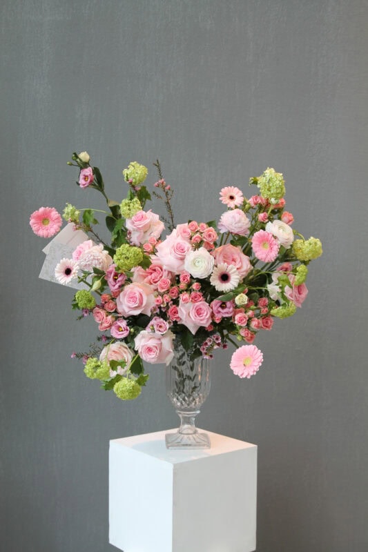 classic softness vase arrangement